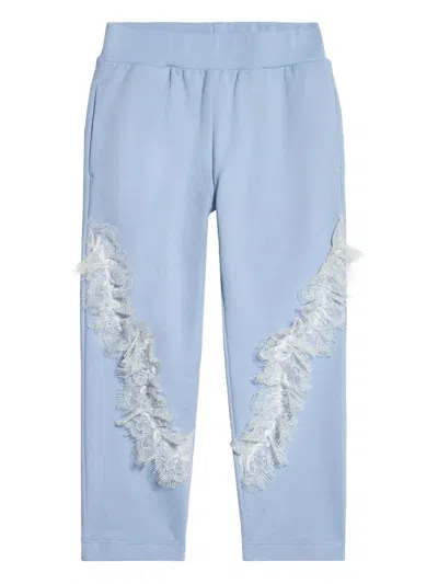Roberto Cavalli Junior Kids' Lace-detail Tracksuit Bottoms In Blue