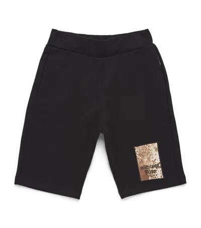 Roberto Cavalli Junior Kids' Leopard Logo Bermuda Shorts (4-16 Years) In Black