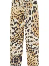 Roberto Cavalli Leopard-print Cotton Leggings In Brown