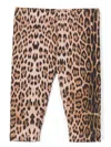 Roberto Cavalli Leopard Print Leggings In Brown