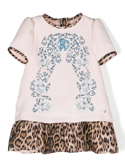 Roberto Cavalli Junior Babies' Leopard-print T-shirt Dress In D2294