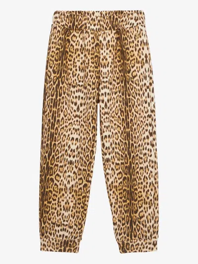 Roberto Cavalli Junior Kids' Leopard-print Trousers In Neutrals