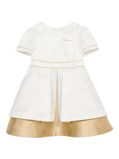 Roberto Cavalli Kids' Logo-embroidered Dress In White