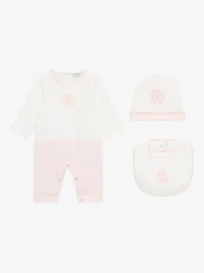 Roberto Cavalli Babies' Logo-embroidered Pajamas In Neutrals