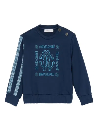 Roberto Cavalli Junior Babies' Logo-graphic Sweatshirt In Blue