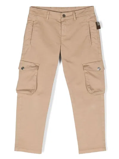 Roberto Cavalli Kids' Logo-patch Cargo Trousers In Neutrals