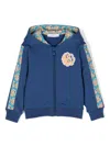 Roberto Cavalli Logo-patch Zip-up Jacket In Blue