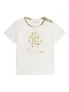 Roberto Cavalli Logo-print Button-detail T-shirt In White
