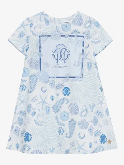 Roberto Cavalli Junior Kids' Logo-print Dress In Blue