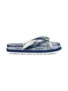 Roberto Cavalli Junior Logo-print Flip Flops In Blue