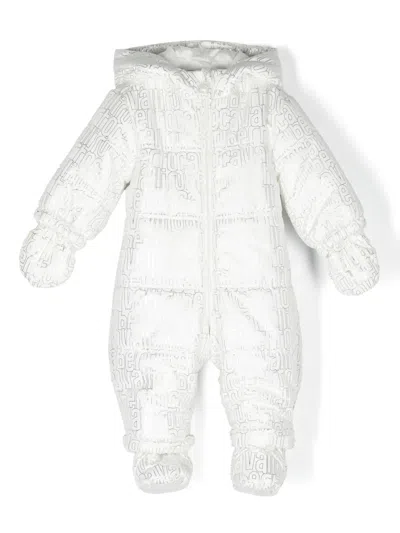 Roberto Cavalli Babies' Logo-print Hooded Padded Jacket In White