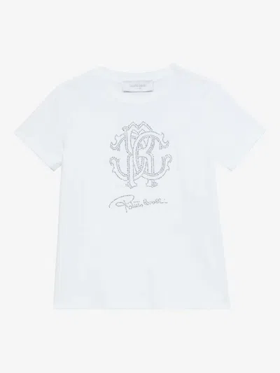 Roberto Cavalli Kids' Logo-print T-shirt In Weiss