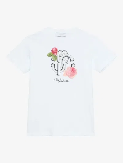 Roberto Cavalli Junior Kids' Logo-print T-shirt In White