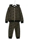 Roberto Cavalli Junior Logo Print Tracksuit Set In Black