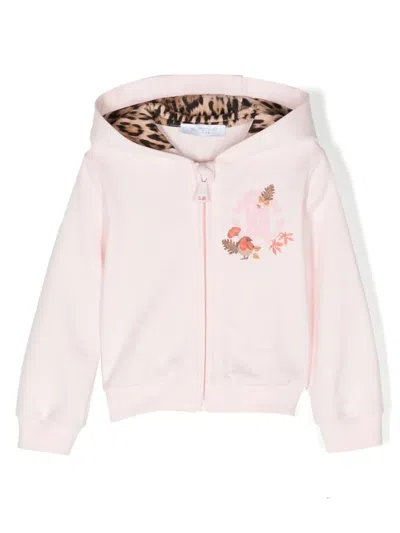 Roberto Cavalli Junior Babies' Logo-print Zip-up Jacket In Pink