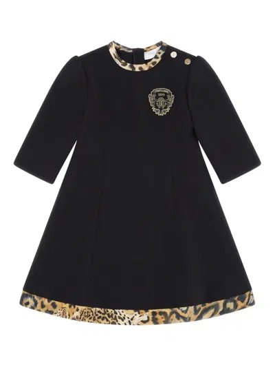 Roberto Cavalli Kids' Logo Rc Dress In Black