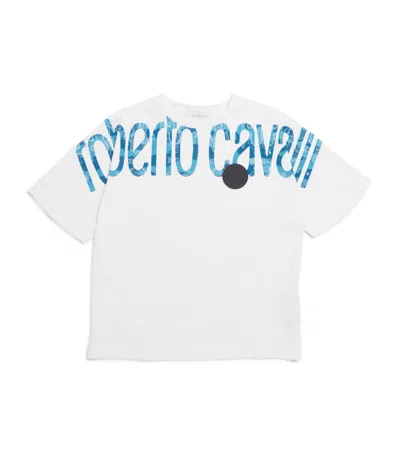 Roberto Cavalli Kids' Logo T-shirt In White
