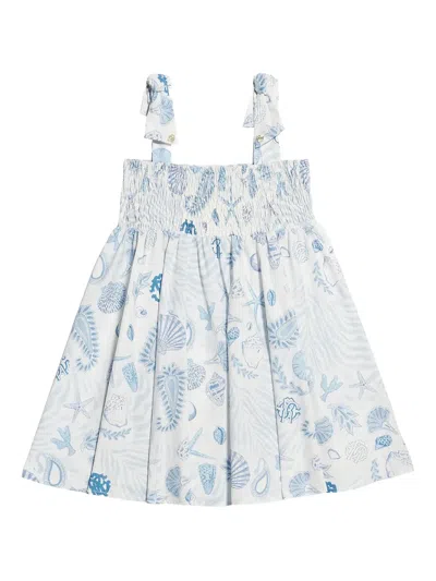 Roberto Cavalli Junior Babies' Marine Print Dress In Blue