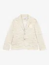 Roberto Cavalli Gabardine Camouflage Logo Blazer In Neutrals