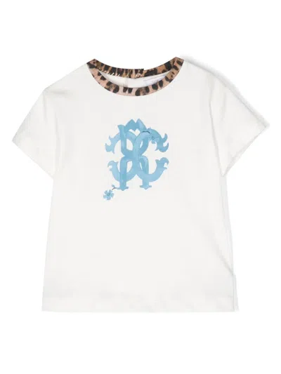 Roberto Cavalli Junior Babies' Monogram-print Cotton T-shirt In 00005