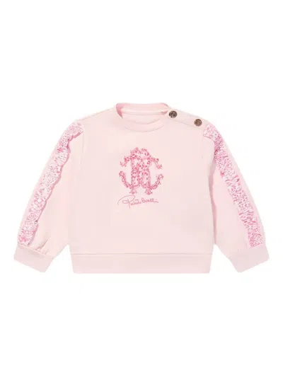 Roberto Cavalli Junior Babies' Monogram-print Sweatshirt In Pink