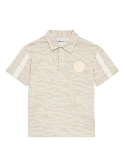 Roberto Cavalli Kids' Patterned Jacquard Polo Shirt In Neutrals