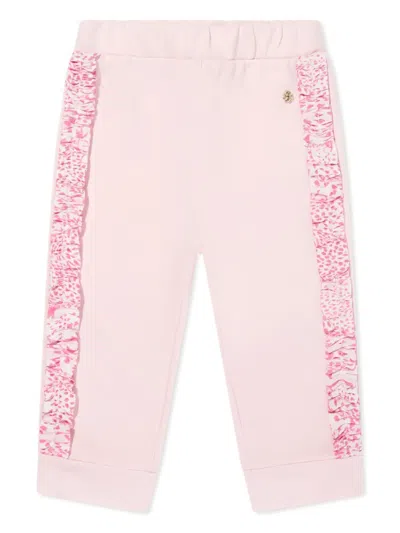 Roberto Cavalli Junior Babies' Ruffle-detailing Track Pants In Pink