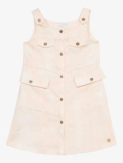 Roberto Cavalli Junior Kids' Snakeskin-print Dress In Pink