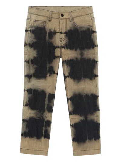 Roberto Cavalli Kids' Straight-leg Trousers In Brown