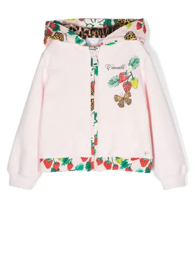 Roberto Cavalli Junior Babies' Hoodie Mit Erdbeeren-print In Pink