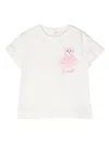 Roberto Cavalli Junior T-shirt Mit Teddy-stickerei In White