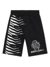 Roberto Cavalli Zebra-print Track Shorts In Black