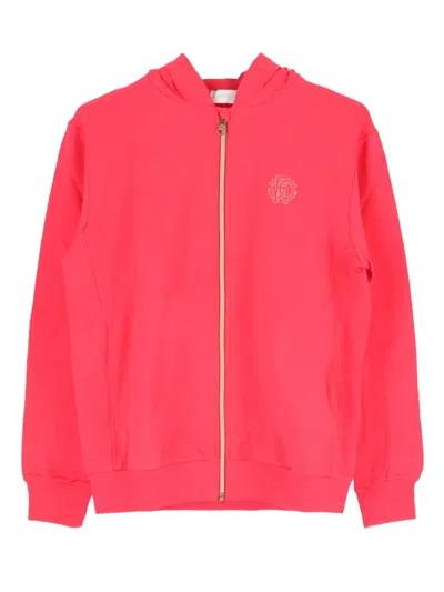 Roberto Cavalli Kids' Zip-up Hoodie In Pink