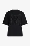 Roberto Cavalli Just Cavalli Black T-shirt With Rhinestone Logo In Black