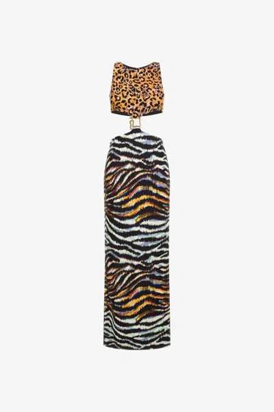 Roberto Cavalli Just Cavalli Dress In Light Blue/black