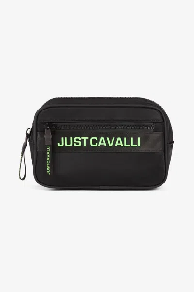 Roberto Cavalli Just Cavalli Logo-print Belt Bag In Black