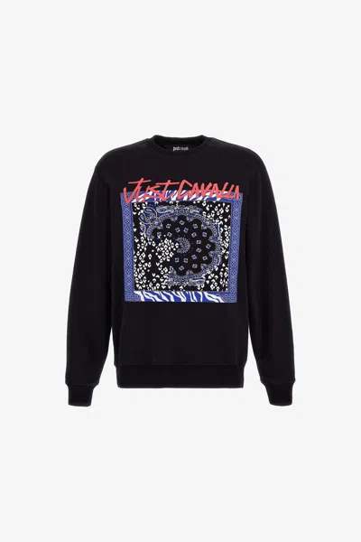 Roberto Cavalli Just Cavalli Logo Sweatshirt In Black