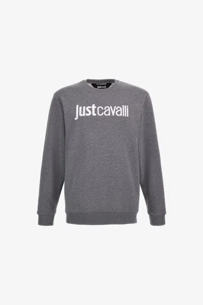 Roberto Cavalli Just Cavalli Logo Sweatshirt In Gray