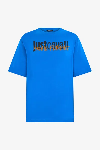 Roberto Cavalli Just Cavalli Logo T-shirt In Blue