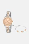 Roberto Cavalli Just Cavalli Set: Watch + Bracelet In Rose Gold