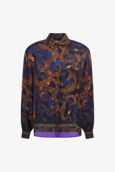 Roberto Cavalli Just Cavalli Shirt In Dark Blue