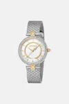 Shop Roberto Cavalli Just Cavalli Snake Watch In Silver/gold