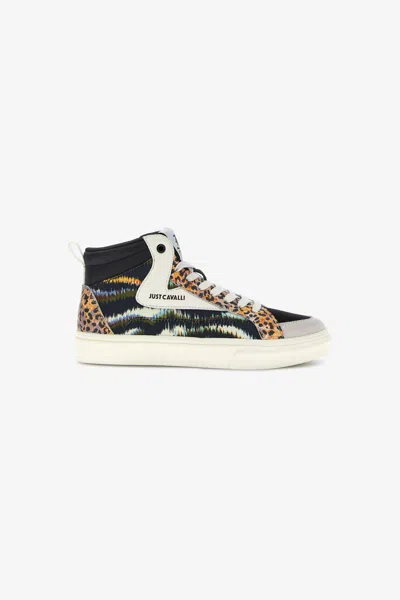 Roberto Cavalli Just Cavalli Sneakers In Light Blue/black