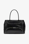 Roberto Cavalli Just Cavalli Studded Croc Print Tote Bag In Black