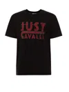 Roberto Cavalli Black T-shirt With Just Cavalli Logo In Black