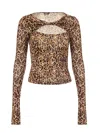 Roberto Cavalli Just Cavalli Top With Long Sleeves In Animal Print