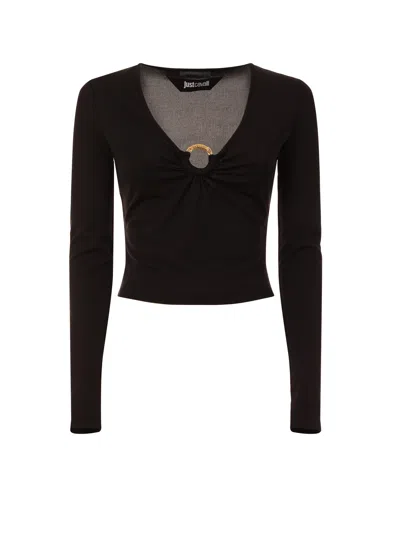 Roberto Cavalli Just Cavalli Top With Long Sleeves In Black