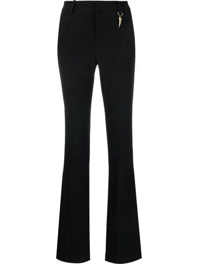 Roberto Cavalli Keyring-detail Slim-cut Trousers In Black