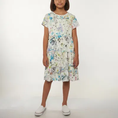 Pre-owned Roberto Cavalli Kids Multicolour Floral Print Jersey Tiered Mini Dress Xs (12 Yrs)