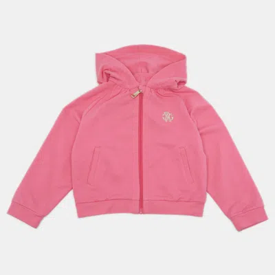 Pre-owned Roberto Cavalli Kids Pink Cotton Zip-up Jacket 3yrs